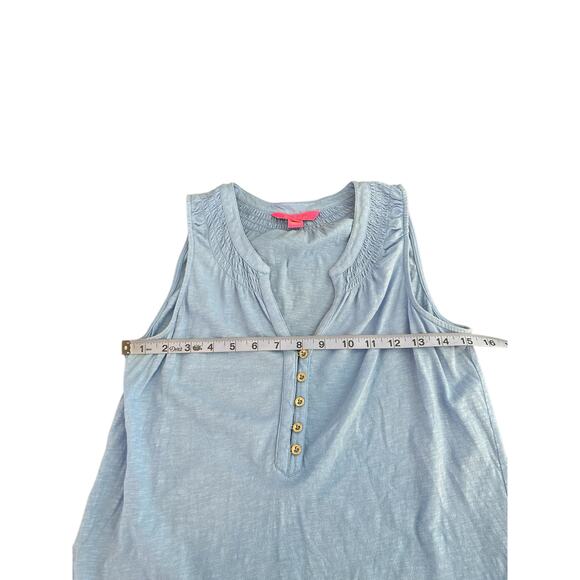 Lilly Pulitzer Blue Casual Basic Cotton Essie Sleeveless Tank Top Size Small - Picture 10 of 11